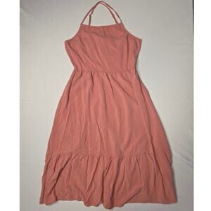 Hiatus blush pink tiered halter midi dress Size M